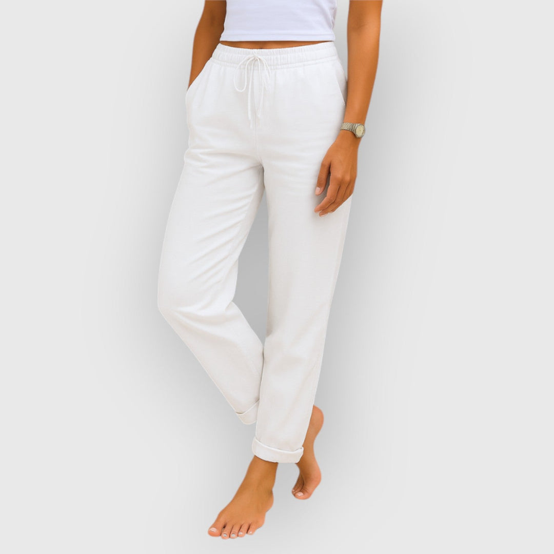 Evanya™ | Ademende Linnen Stretchbroek