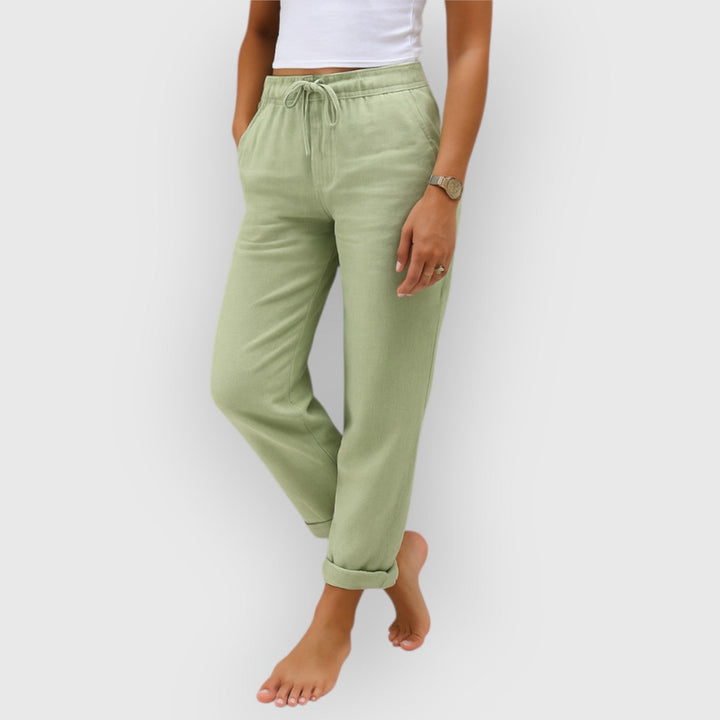 Evanya™ | Ademende Linnen Stretchbroek