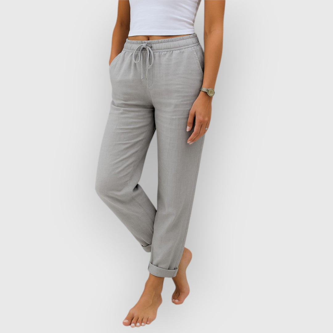 Evanya™ | Ademende Linnen Stretchbroek
