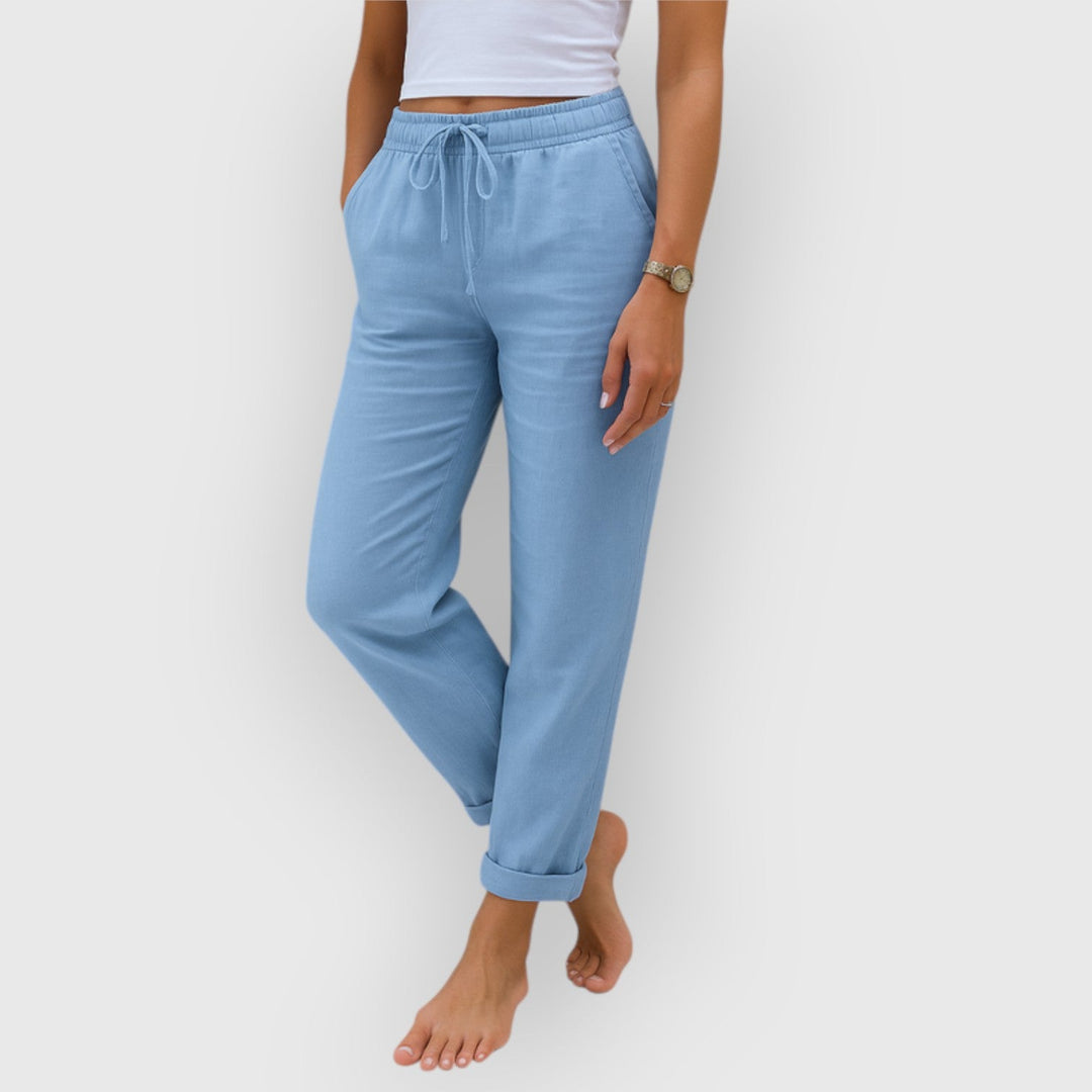 Evanya™ | Ademende Linnen Stretchbroek