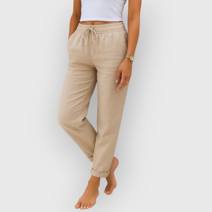 Evanya™ | Ademende Linnen Stretchbroek