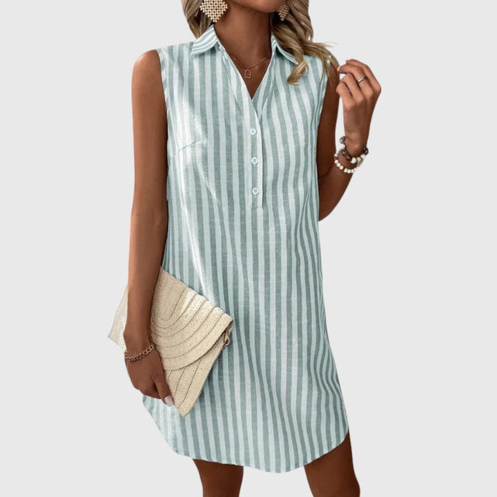 Evanya™ | Gestreepte Overhemdjurk