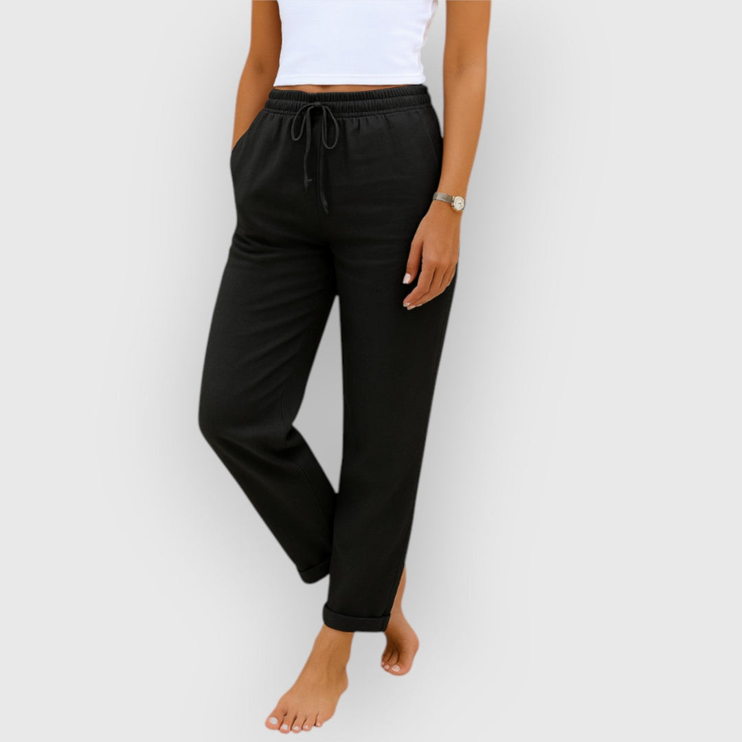 Evanya™ | Ademende Linnen Stretchbroek