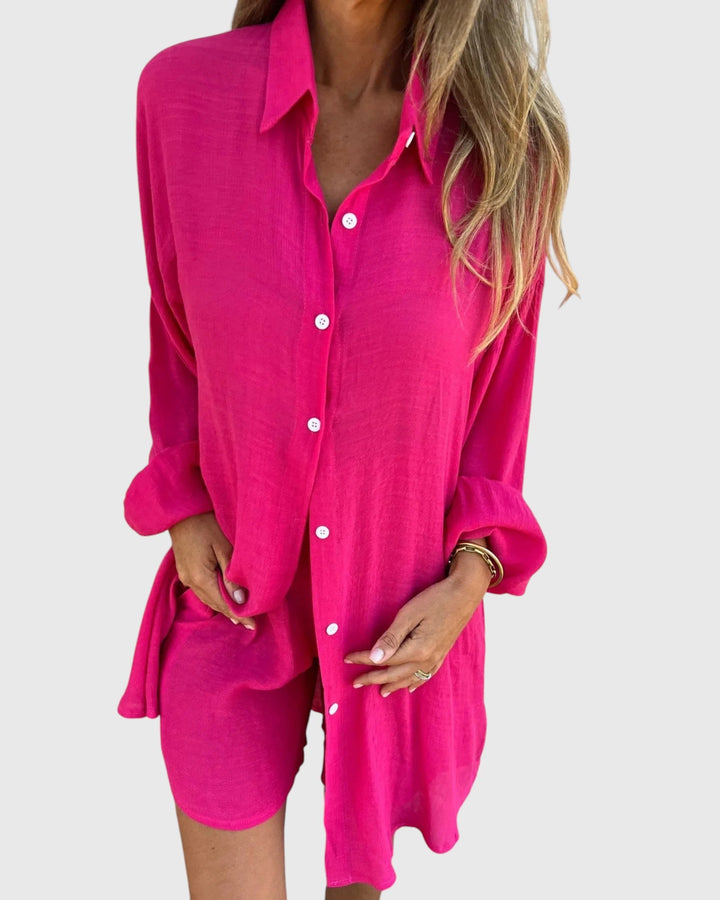 Evanya™ | Casual Shirt & Shorts Set