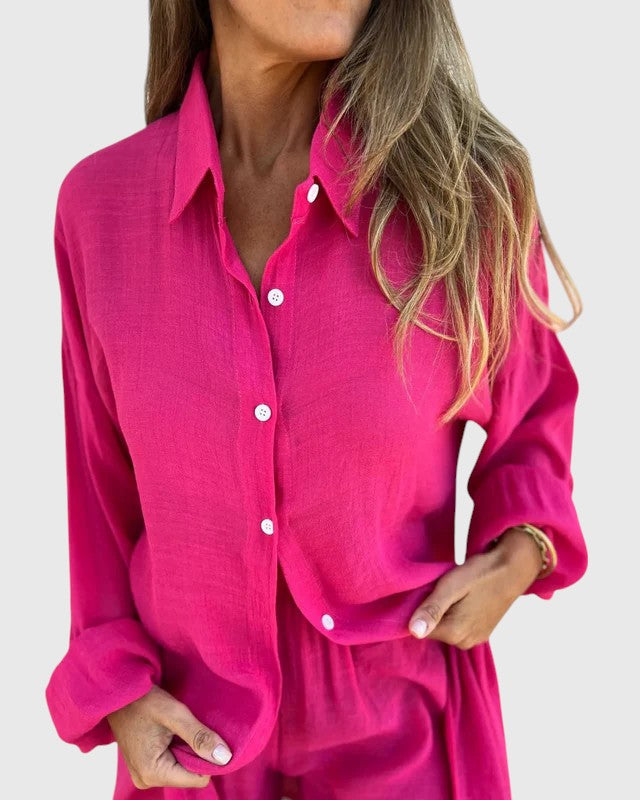 Evanya™ | Casual Shirt & Shorts Set