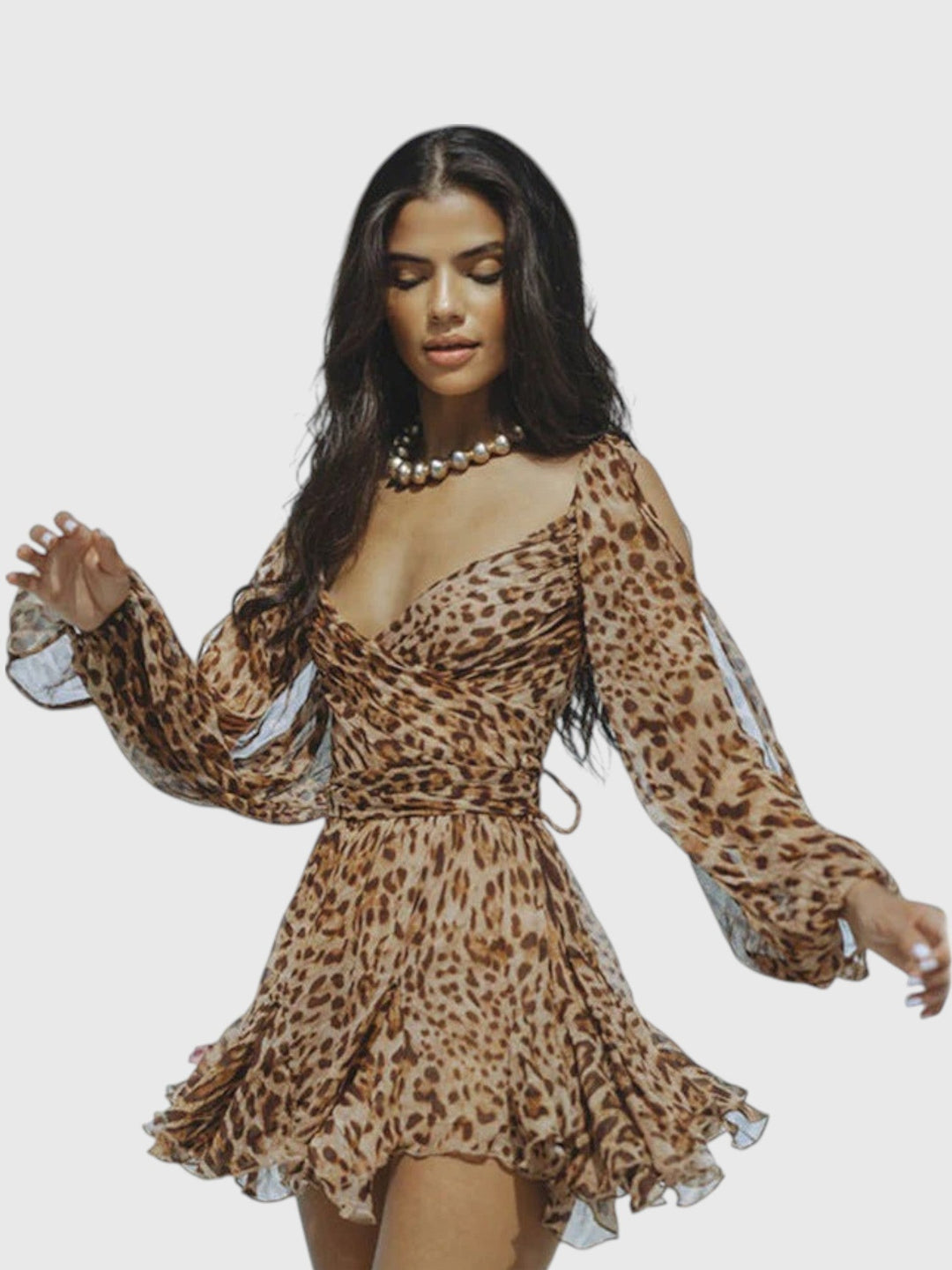 Evanya™ | Mini-jurk met Ballonmouwen