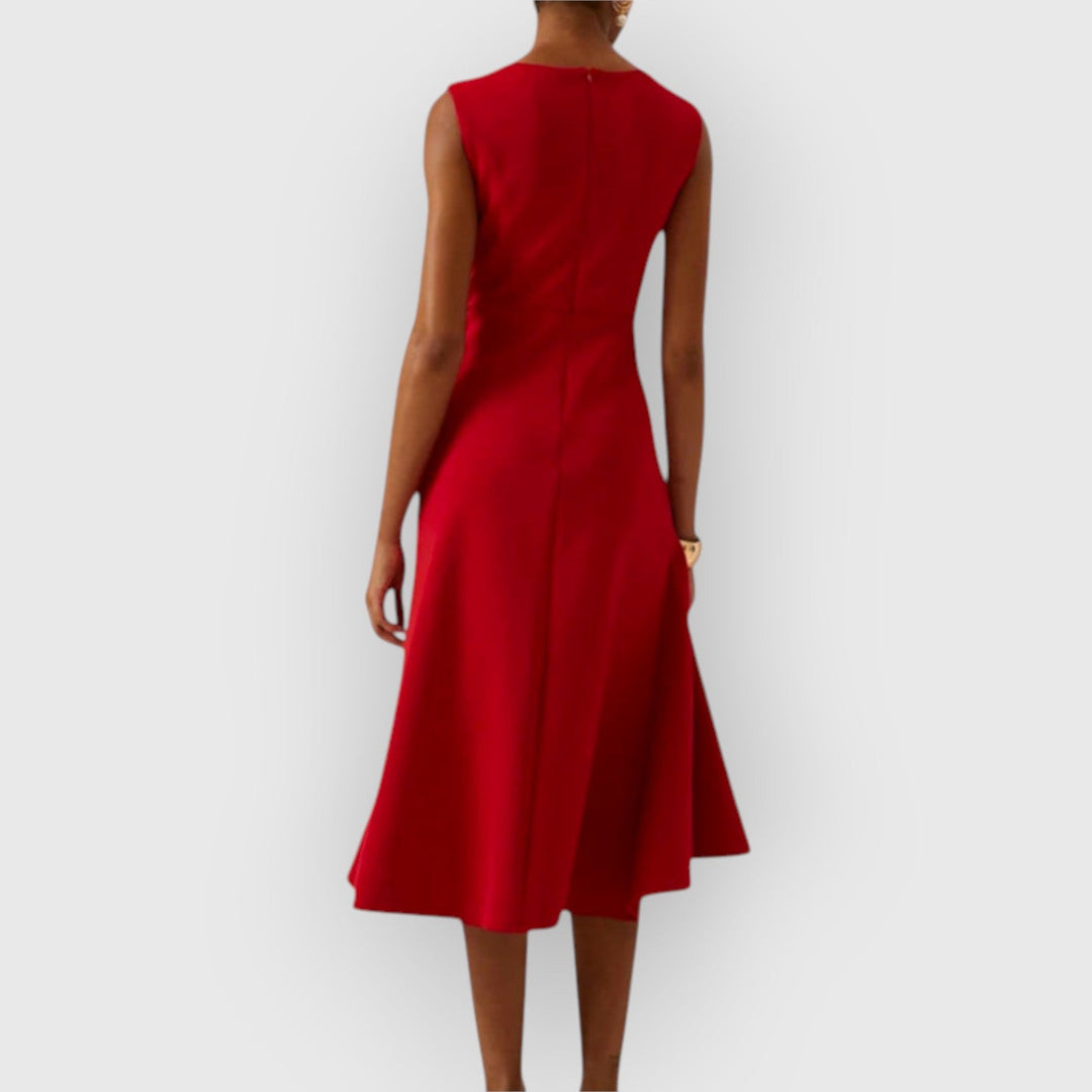 Evanya™ | Drapiert Asymmetrisch Midi-Jurk