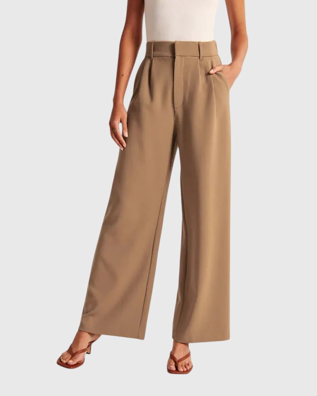 Evanya™ | Hoge Taille Pantelon met Wijde Pijpen