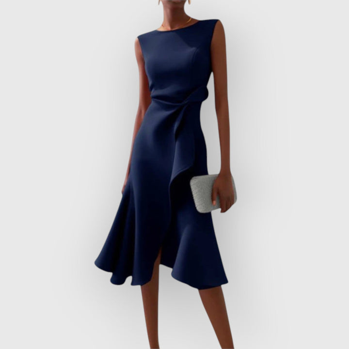 Evanya™ | Drapiert Asymmetrisch Midi-Jurk