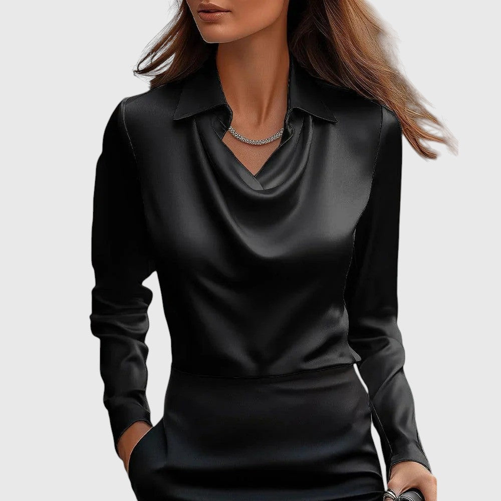 Evanya™ | Satijnen Blouse met V-hals