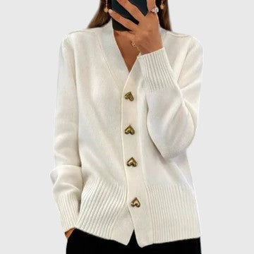 Evanya™ | Elegante Hart Knopen Cardigan
