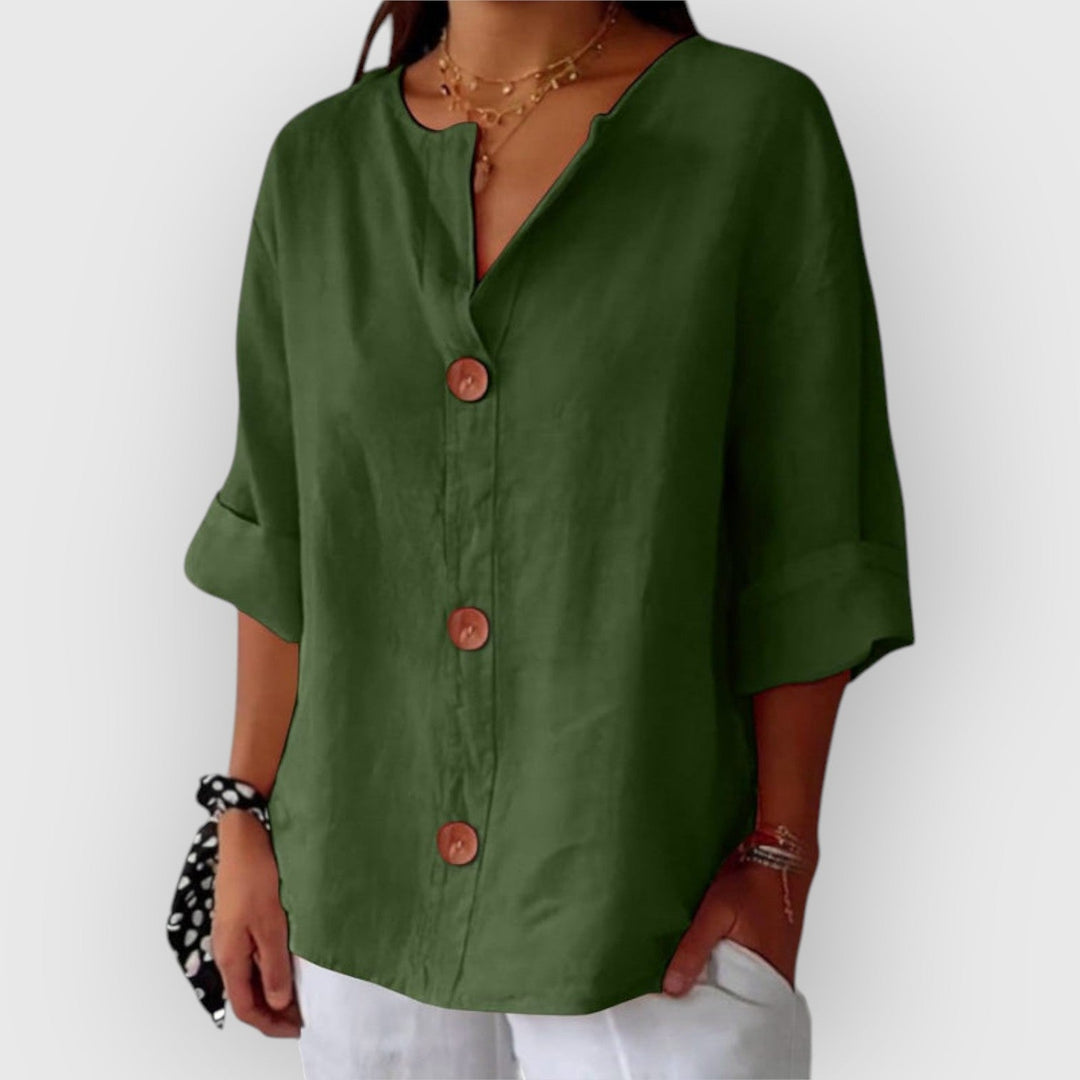 Evanya™ | Casual Linen Blouse