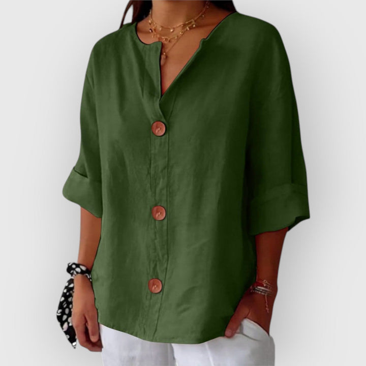 Evanya™ | Casual Linen Blouse