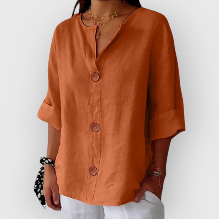 Evanya™ | Casual Linen Blouse
