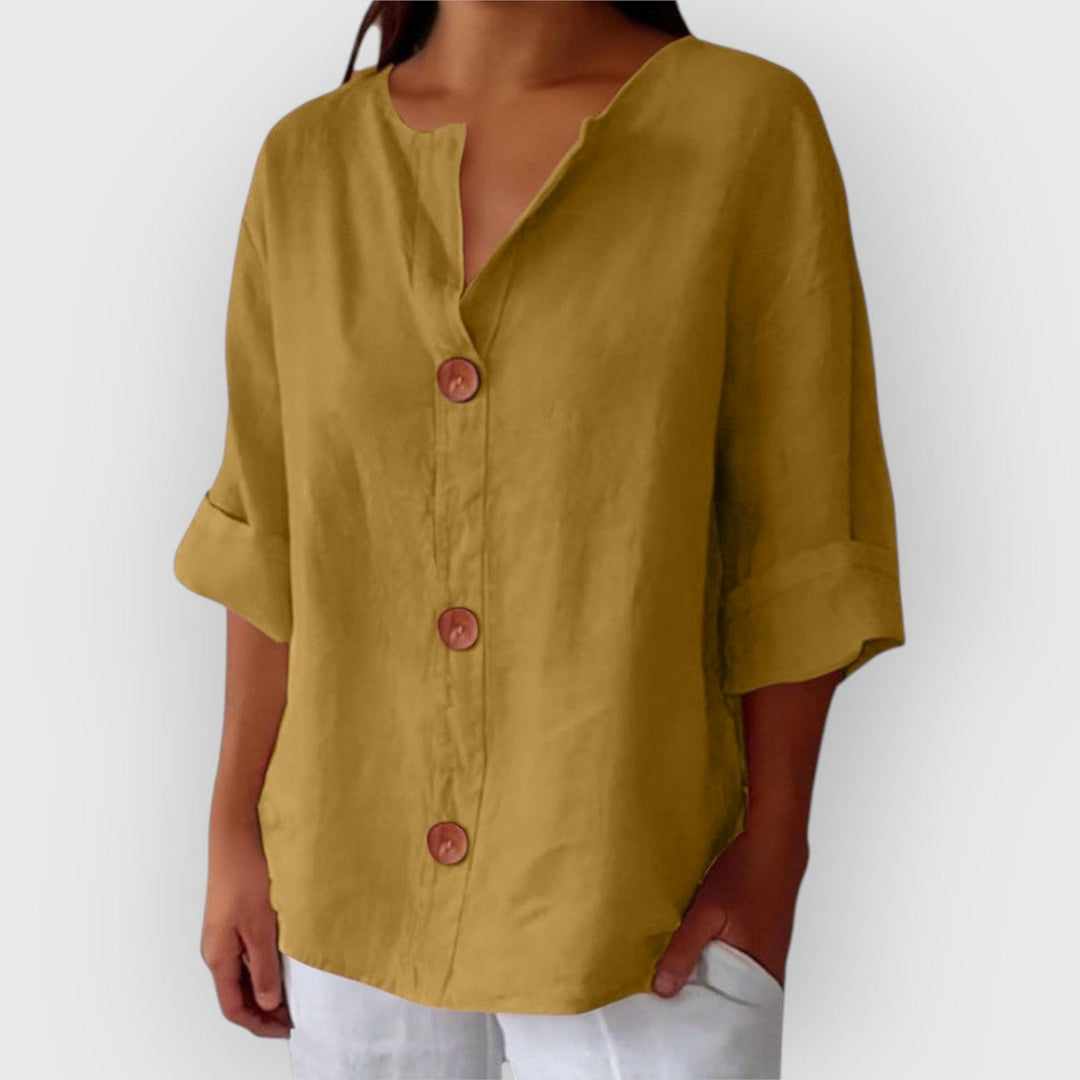 Evanya™ | Casual Linen Blouse