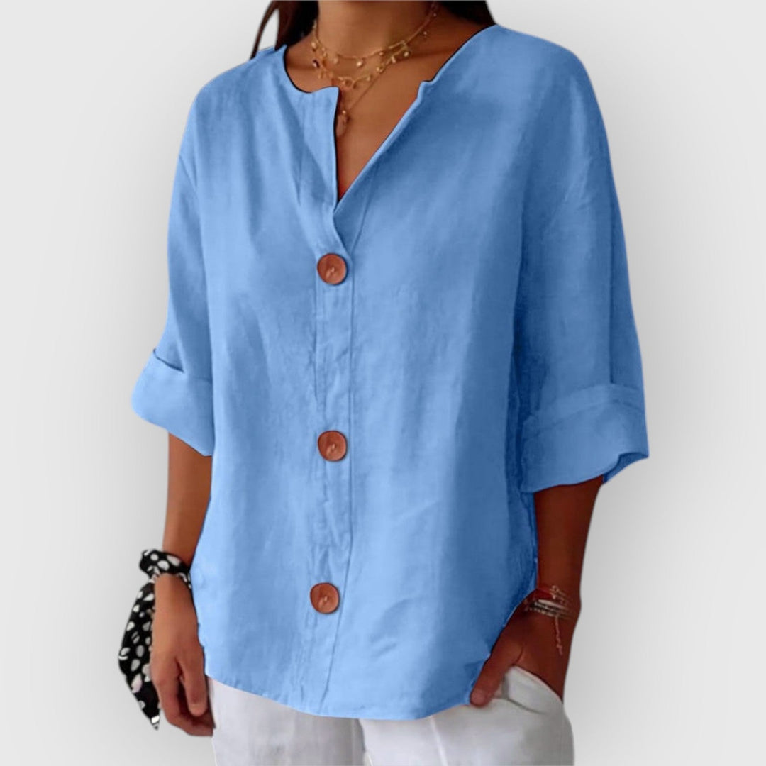 Evanya™ | Casual Linen Blouse