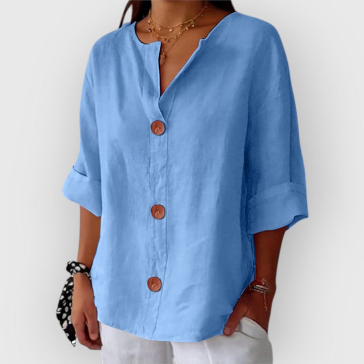 Evanya™ | Casual Linen Blouse