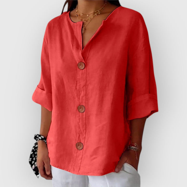 Evanya™ | Casual Linen Blouse