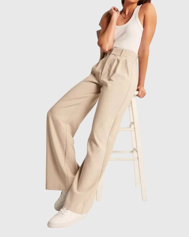 Evanya™ | Hoge Taille Pantelon met Wijde Pijpen