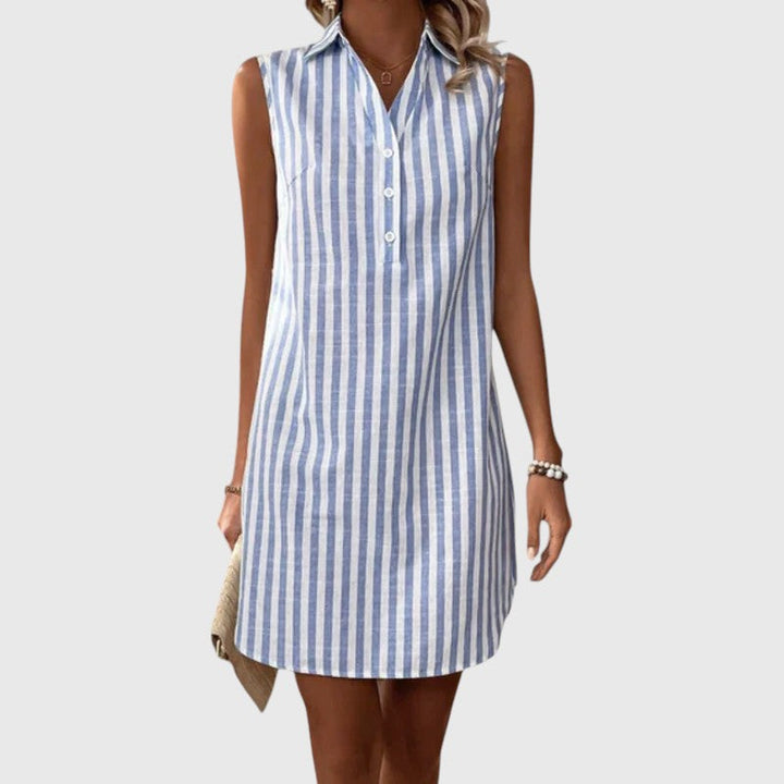 Evanya™ | Gestreepte Overhemdjurk
