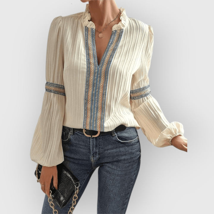 Evanya™ | Damesblouse - Luxe Katoen