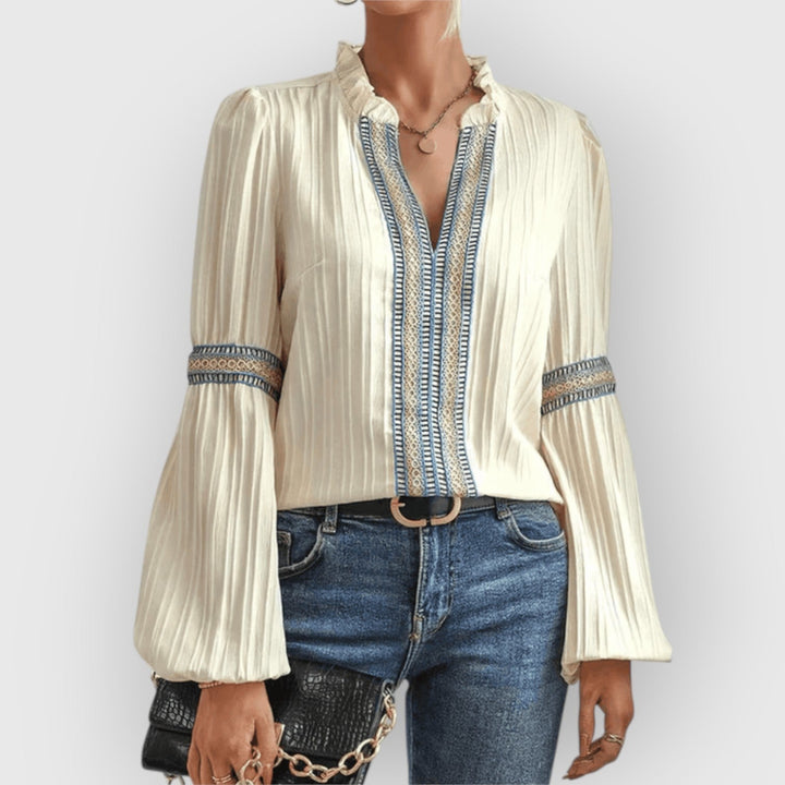 Evanya™ | Damesblouse - Luxe Katoen