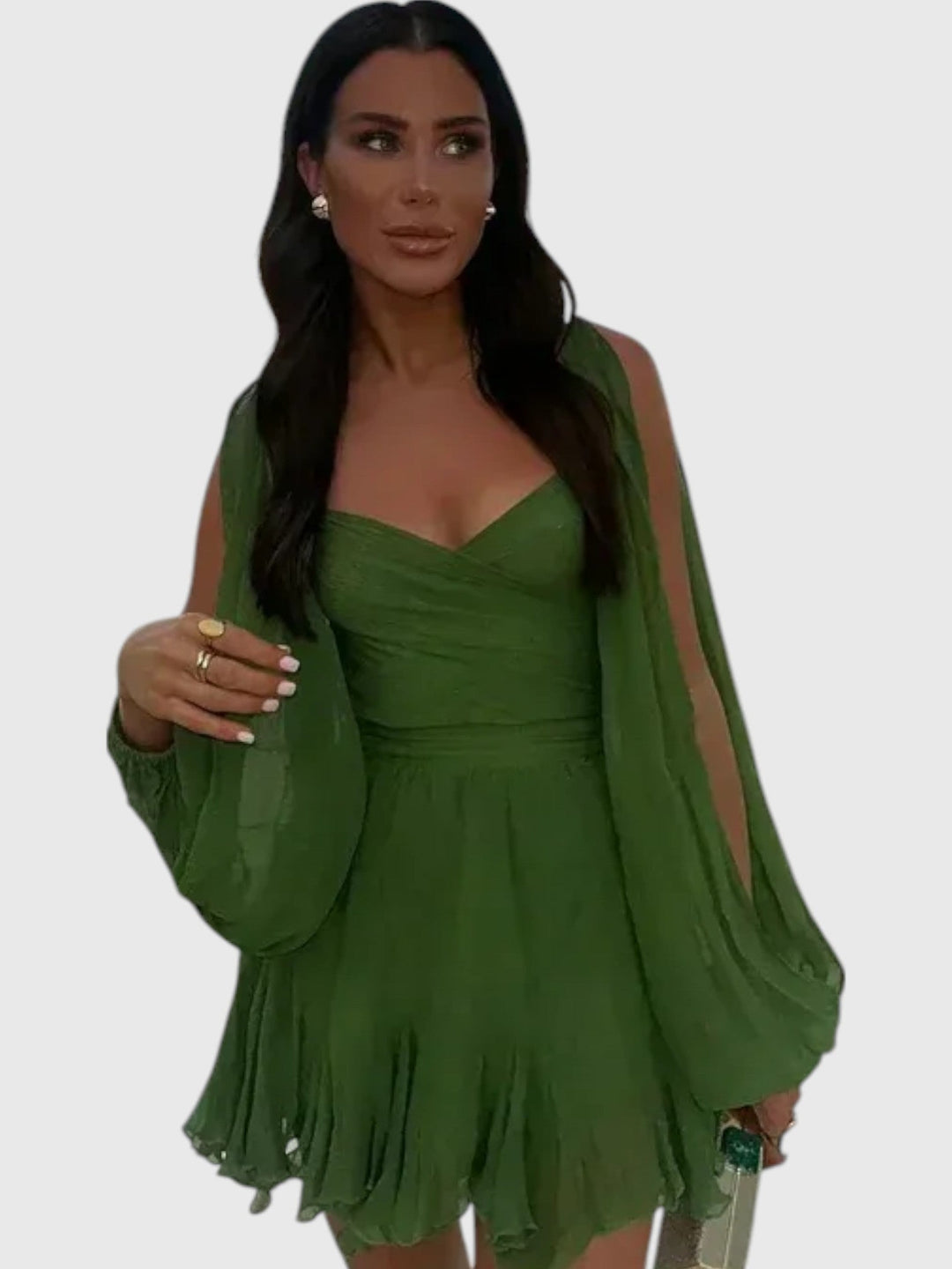 Evanya™ | Mini-jurk met Ballonmouwen