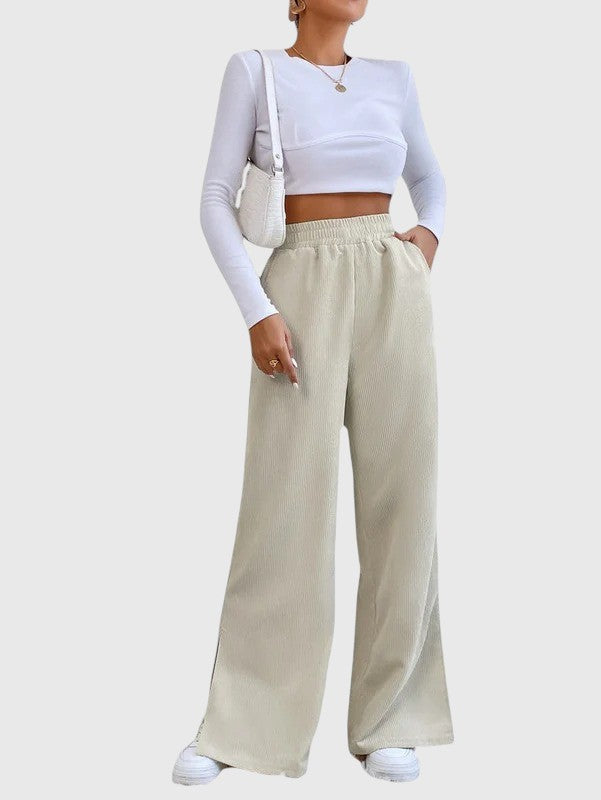 Evanya™ | Wijde Corduroy Broek