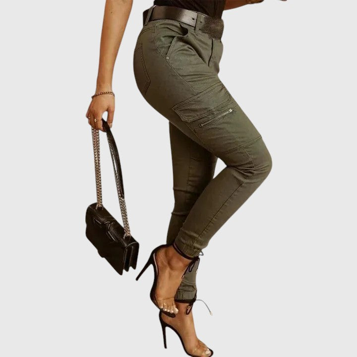 Evanya™ | Cargo Jeans - Chique Grijze Broek