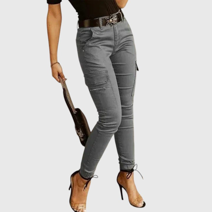 Evanya™ | Cargo Jeans - Chique Grijze Broek