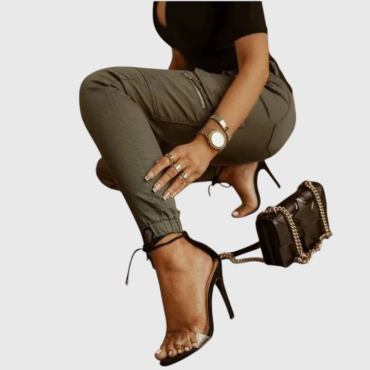 Evanya™ | Cargo Jeans - Chique Grijze Broek