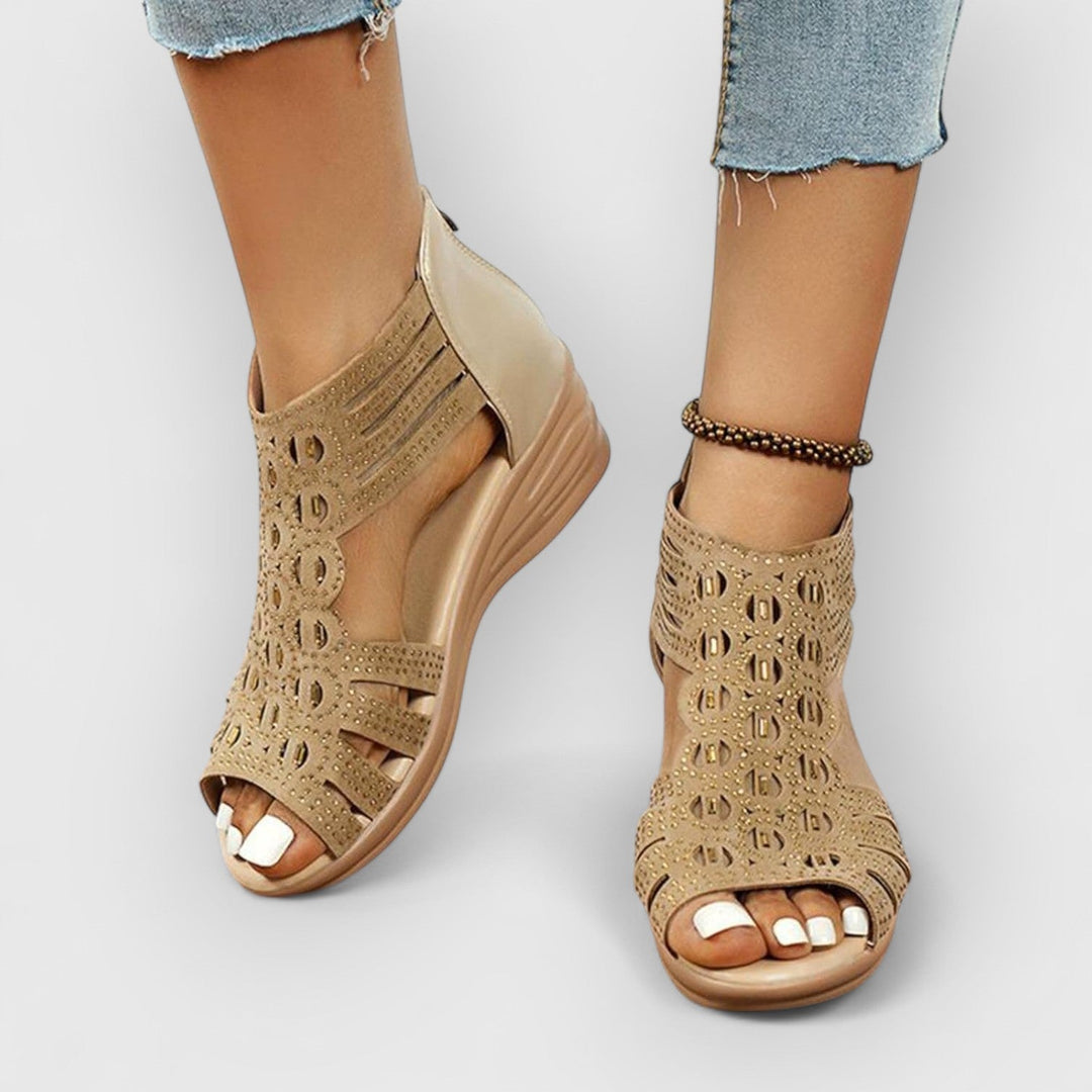 Evanya™ | Wedge Rhinestone Gladiator Sandalen