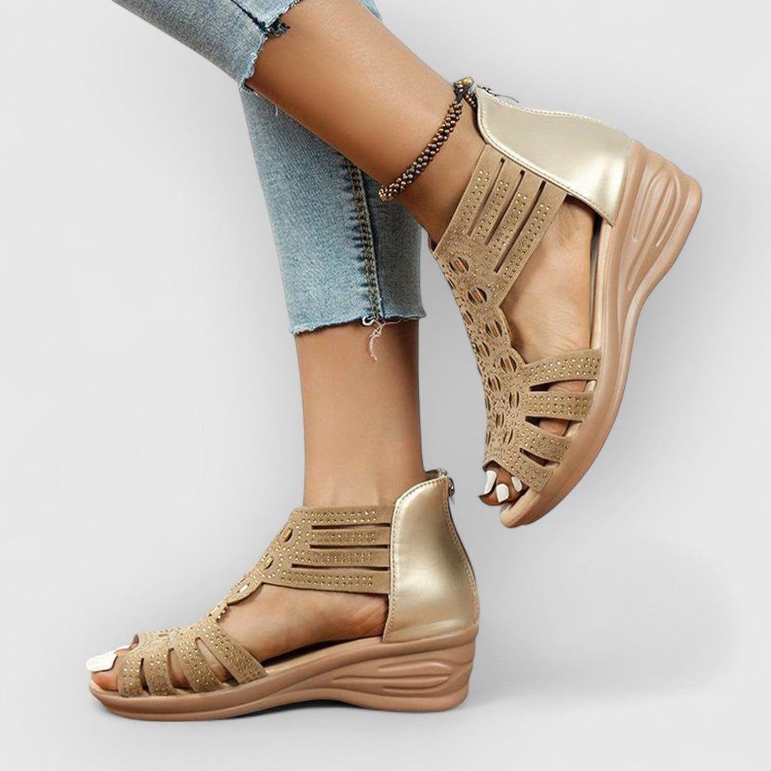 Evanya™ | Wedge Rhinestone Gladiator Sandalen