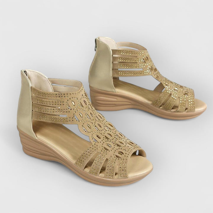 Evanya™ | Wedge Rhinestone Gladiator Sandalen