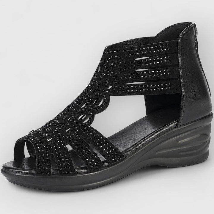Evanya™ | Wedge Rhinestone Gladiator Sandalen