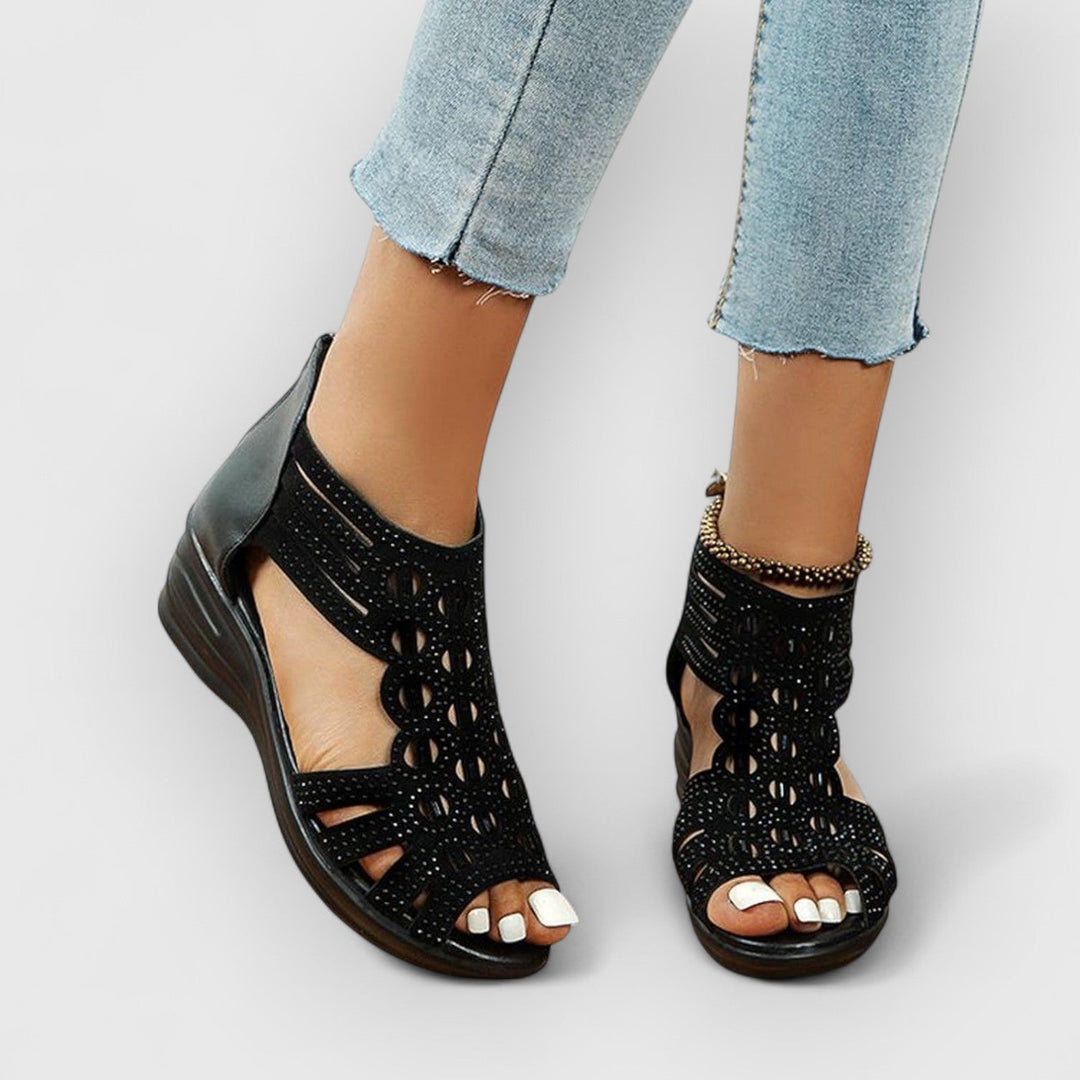 Evanya™ | Wedge Rhinestone Gladiator Sandalen