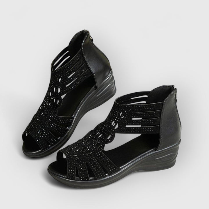 Evanya™ | Wedge Rhinestone Gladiator Sandalen