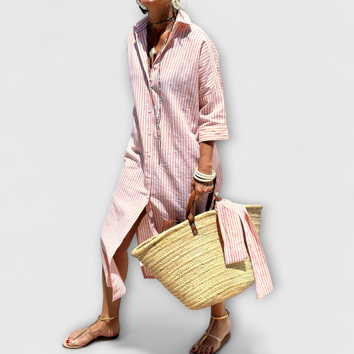 Evanya™ | Gestreepte overhemdjurk