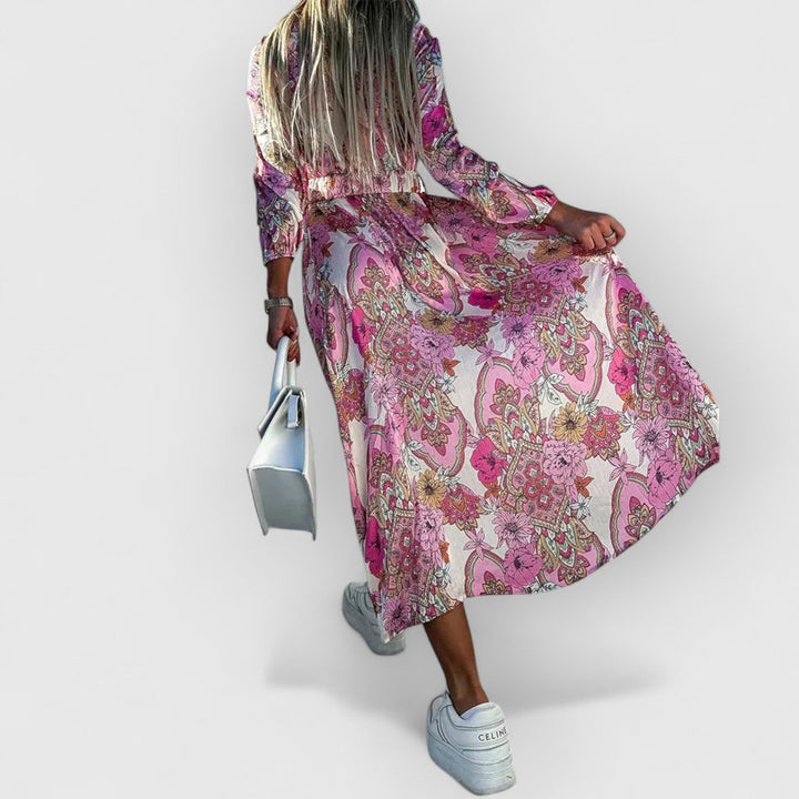 Evanya™ | Bedrukte Jurk Met Split