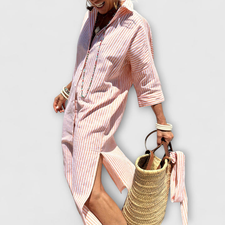 Evanya™ | Gestreepte overhemdjurk