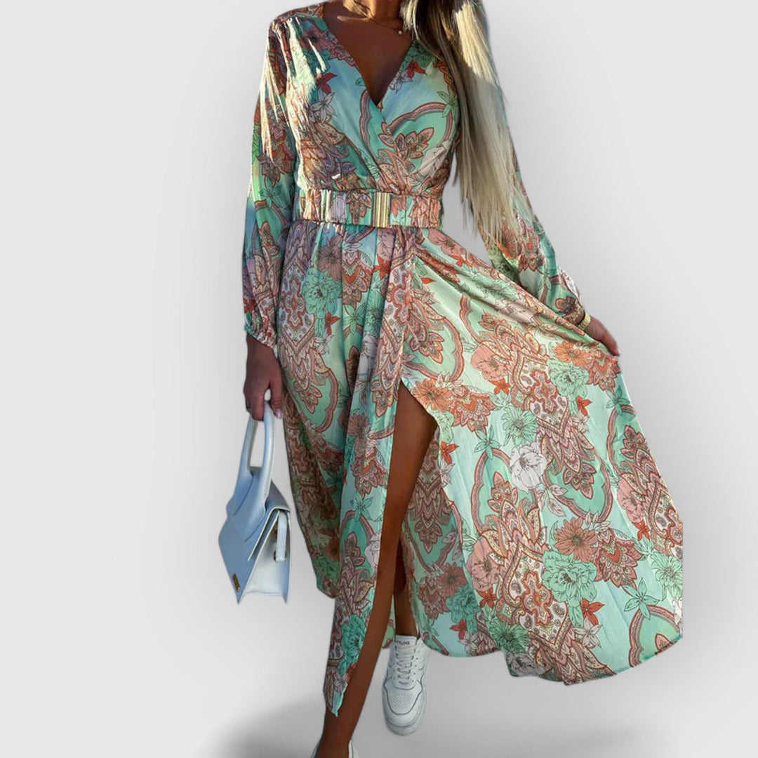 Evanya™ | Bedrukte Jurk Met Split