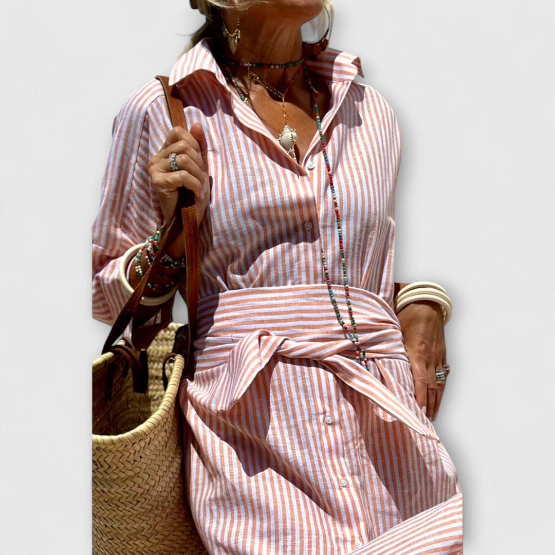 Evanya™ | Gestreepte overhemdjurk