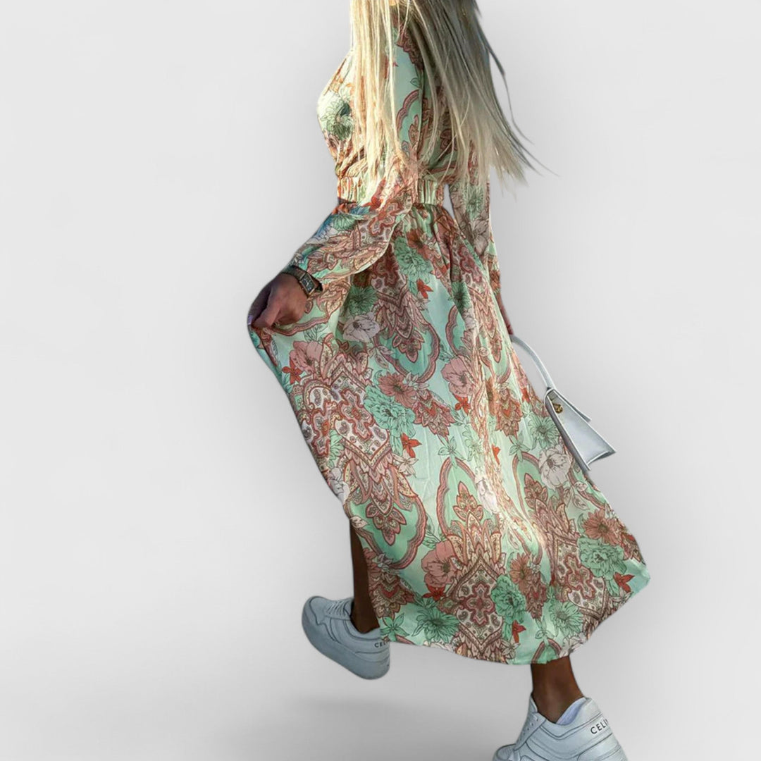 Evanya™ | Bedrukte Jurk Met Split