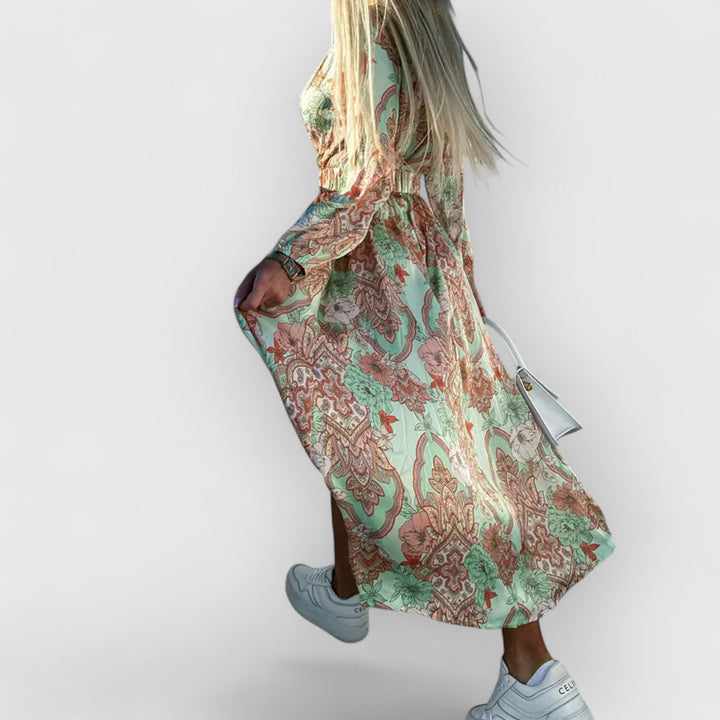 Evanya™ | Bedrukte Jurk Met Split