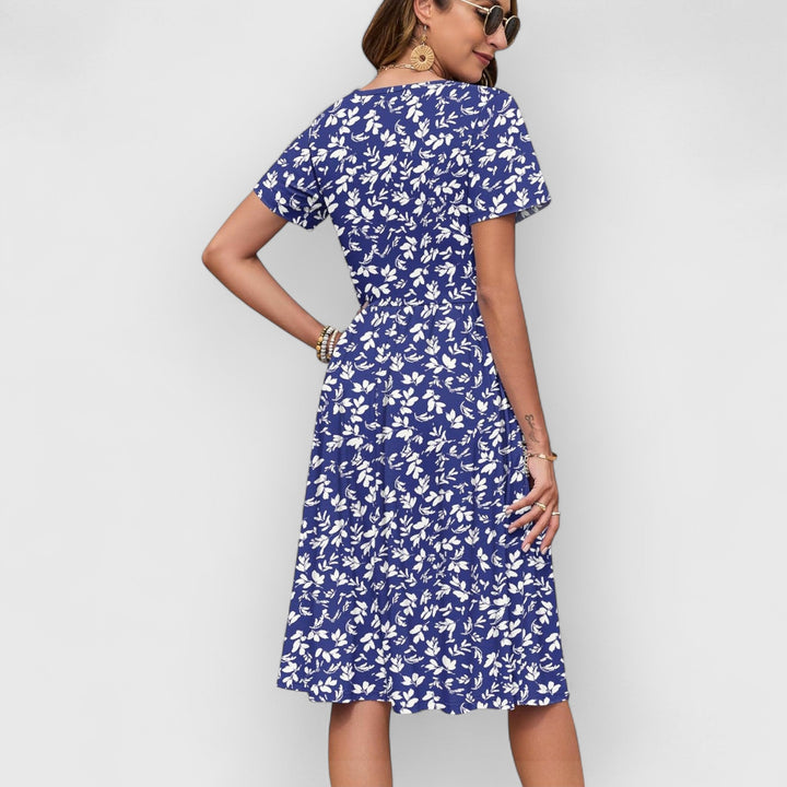 Evanya™ | Zomerjurk Korte Mouwen Midi-Empire