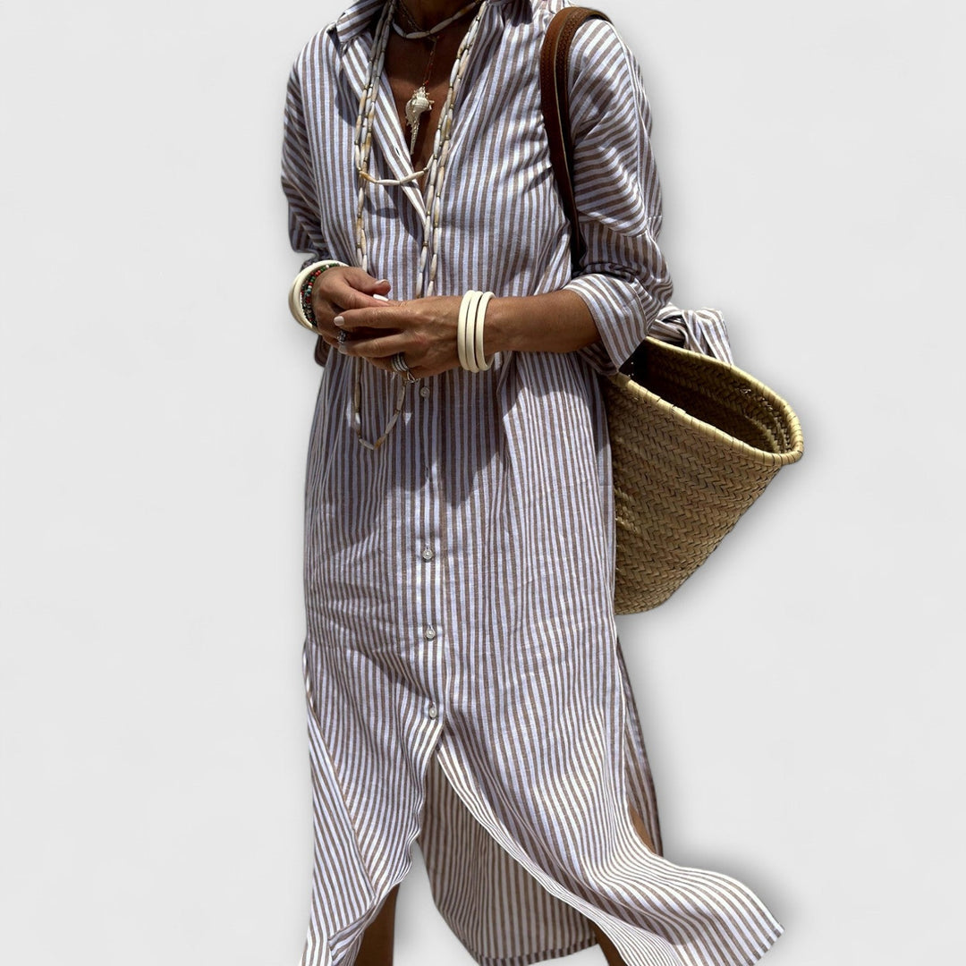 Evanya™ | Gestreepte overhemdjurk