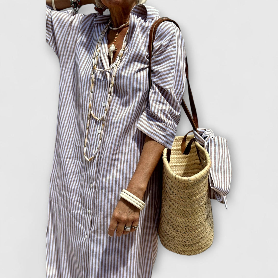 Evanya™ | Gestreepte overhemdjurk