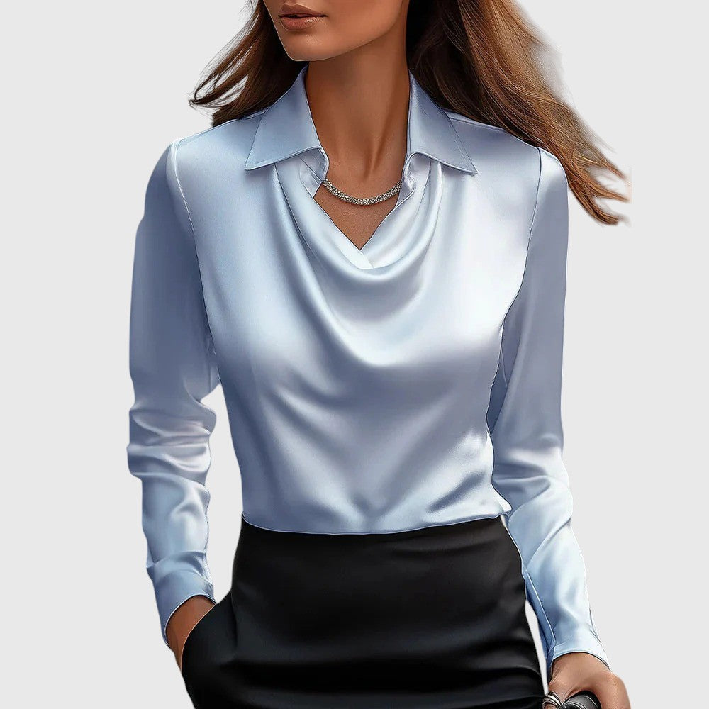 Evanya™ | Satijnen Blouse met V-hals