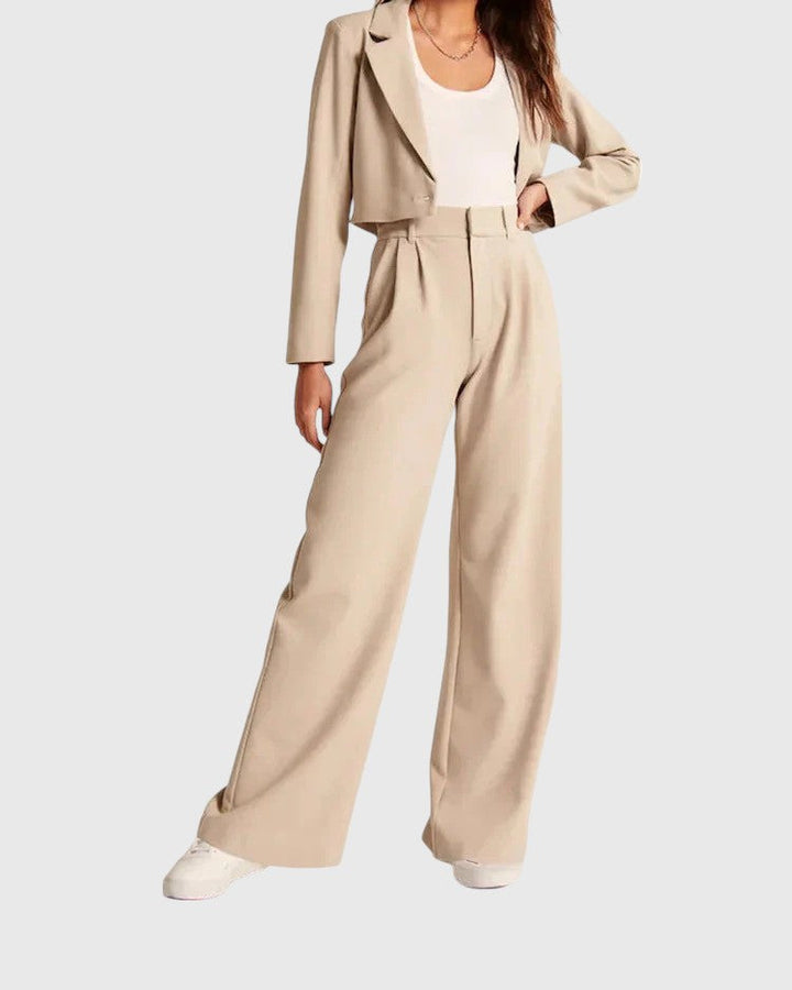 Evanya™ | Hoge Taille Pantelon met Wijde Pijpen