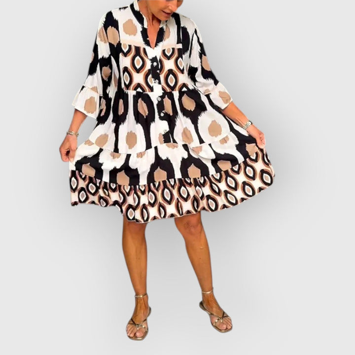 Evanya™ | Bedrukte Jurk 3/4 Mouwen